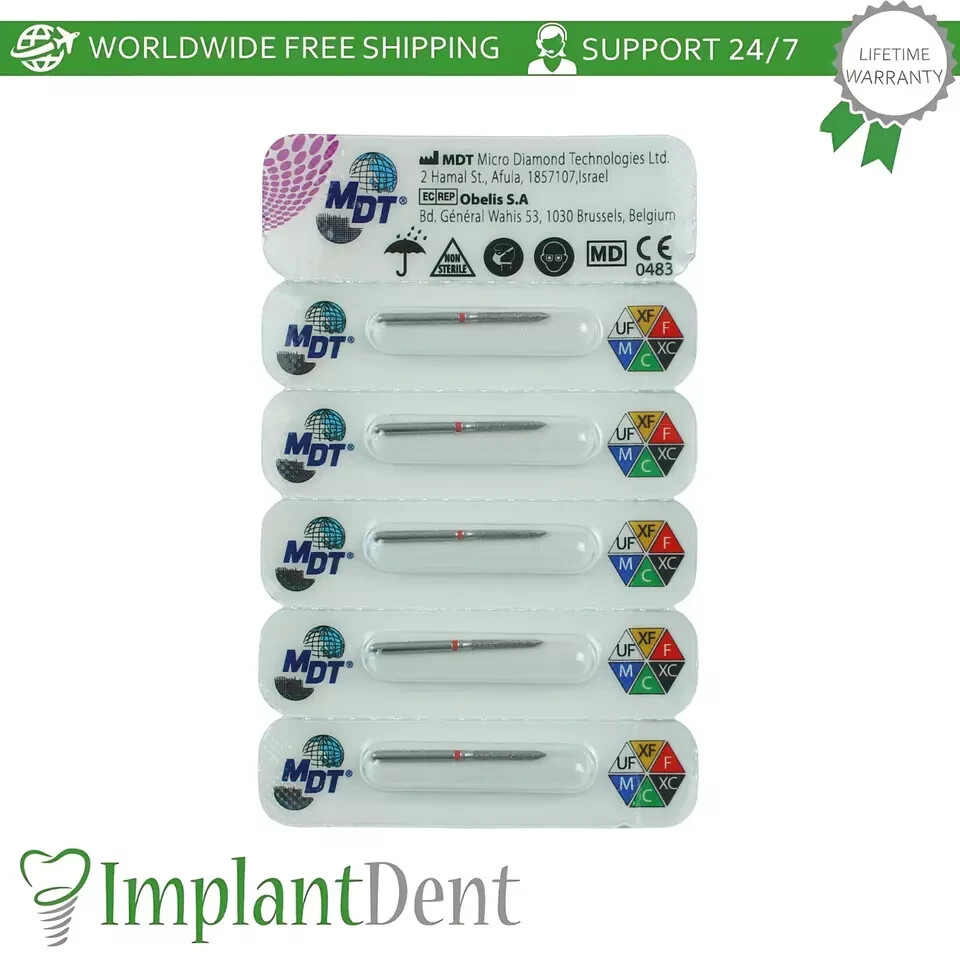Dental MDT Short Beveled Cylinder FG Diamond Burs 131 Shaping Contouring Surface