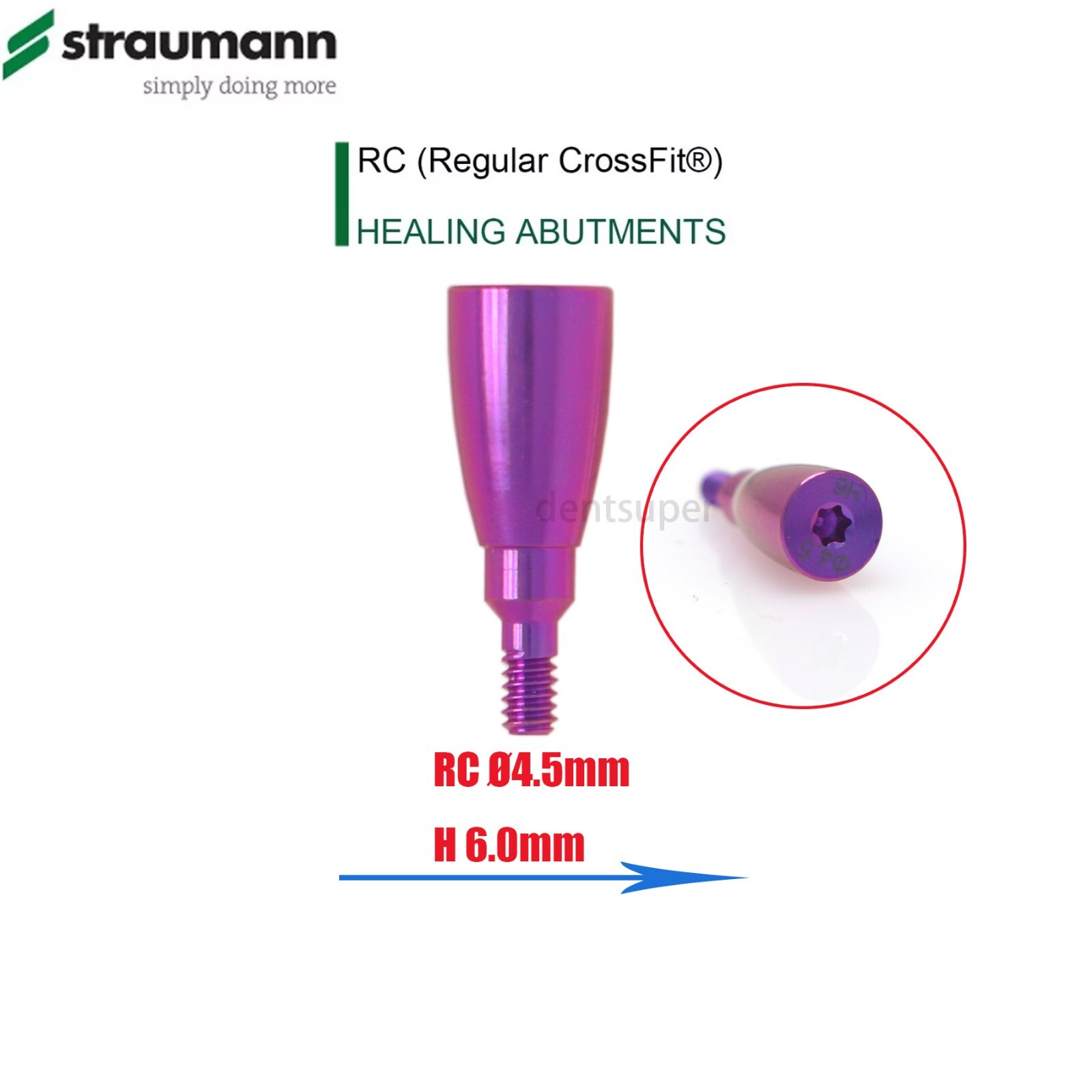 Fit Straumann ITI BL/BLT Healing Caps RC/NC, 3.6-6.5mm, Titanium, Closure Screws