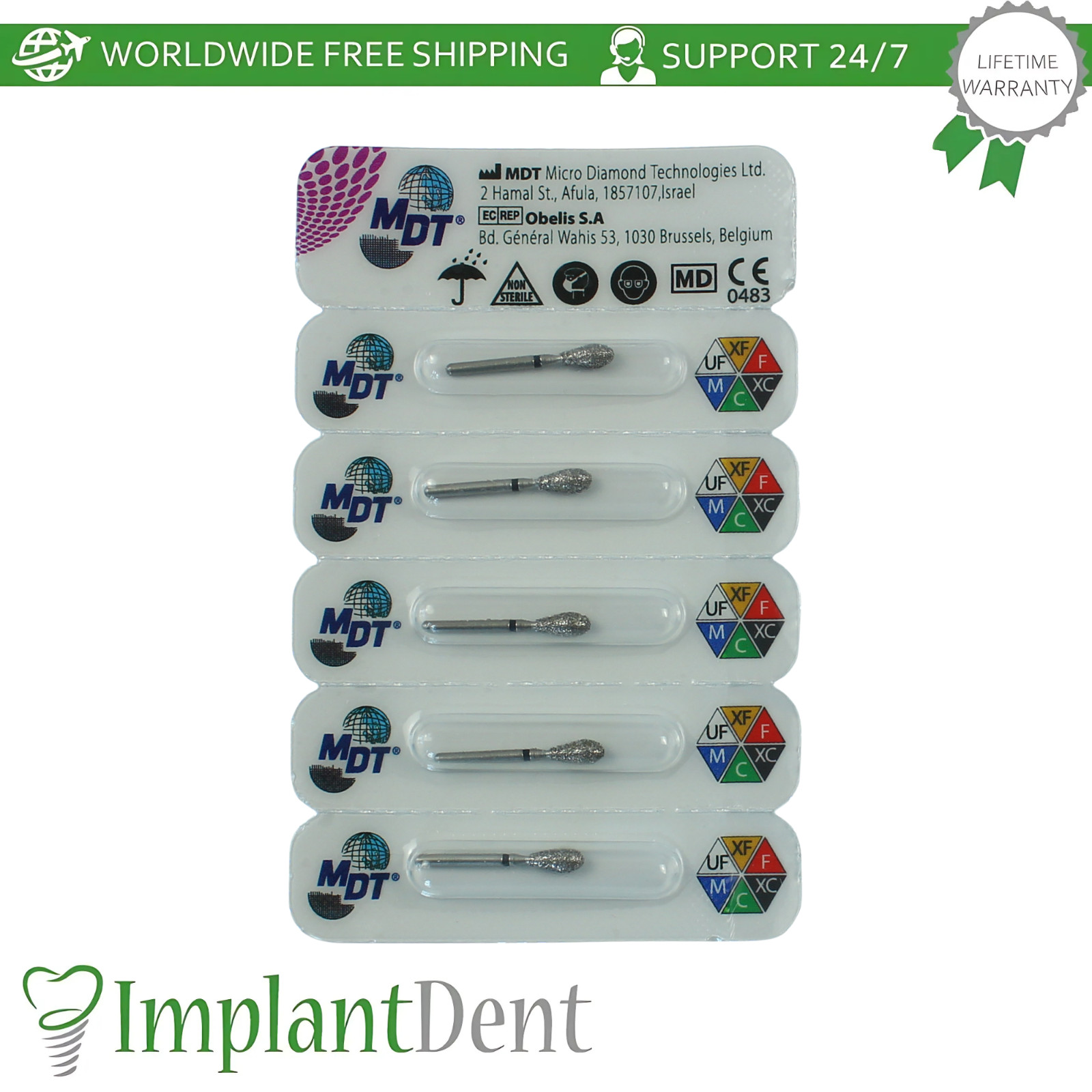Dental MDT Football FG Diamond Burs 276 Contouring Shaping Restorative Materials