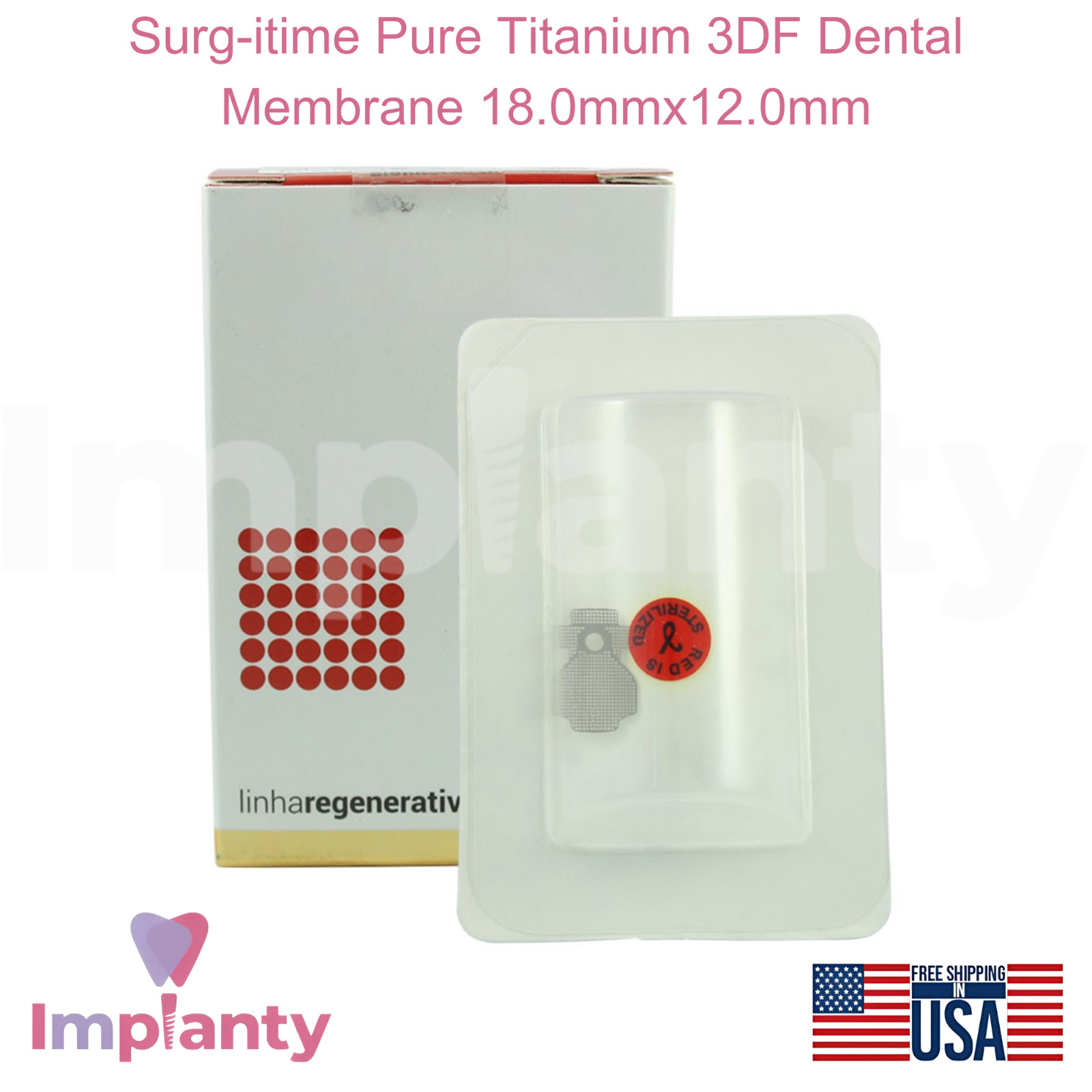 Surg-itime Pure Titanium 3DF Dental Membrane 18.0mmx12.0mm Porosity Design