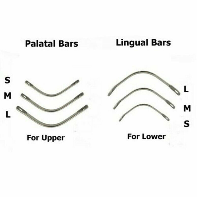 Dental Instrument Lingual Bars/Palatal Bars Stainless Steel Upper/Lower S M L