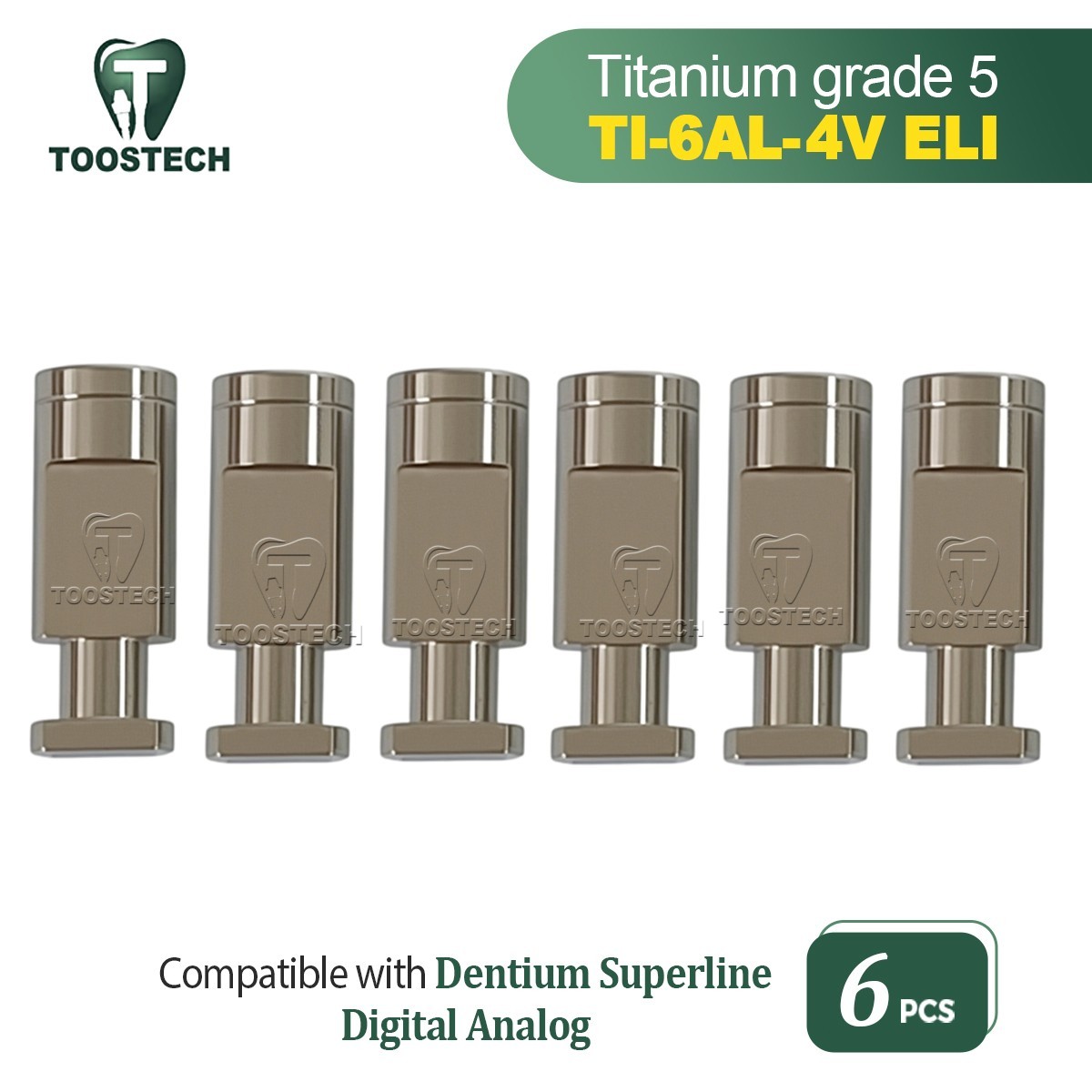 6pcs Dental digital model analog compatible with Den-tium superline D4.5mm