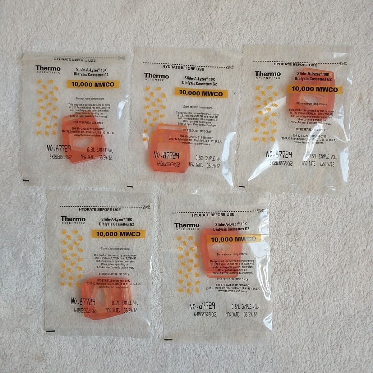 New Thermo 87729 Slide-A-Lyzer Dialysis Cassettes G2 0.5 mL 10k Open Box 5x