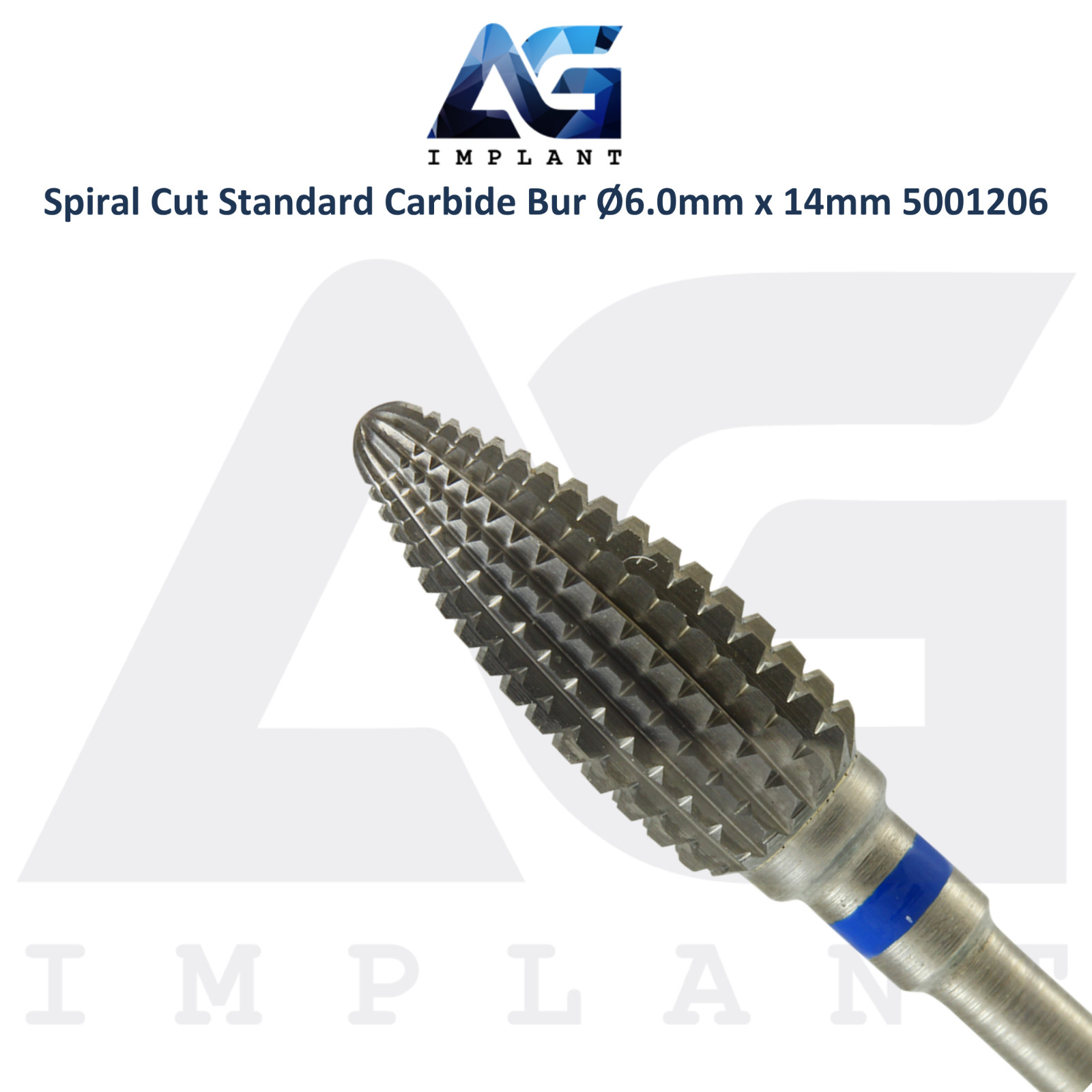 Dental Wilson Spiral Cut Standard Bur Ø6.0x14mm Straight Edge Carbide 5001206