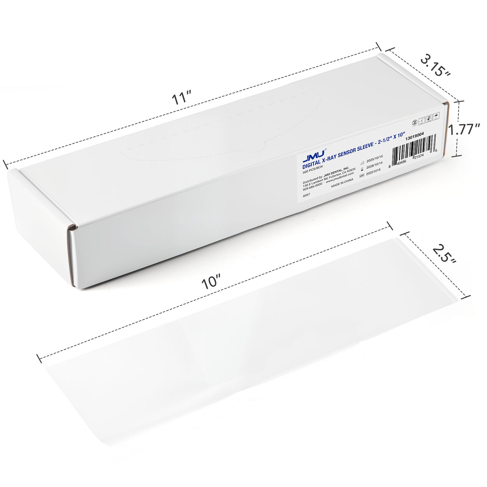 500Pcs X-Ray Head Sleeve JMU Dental Disposable Protective Covers Multiple sizes