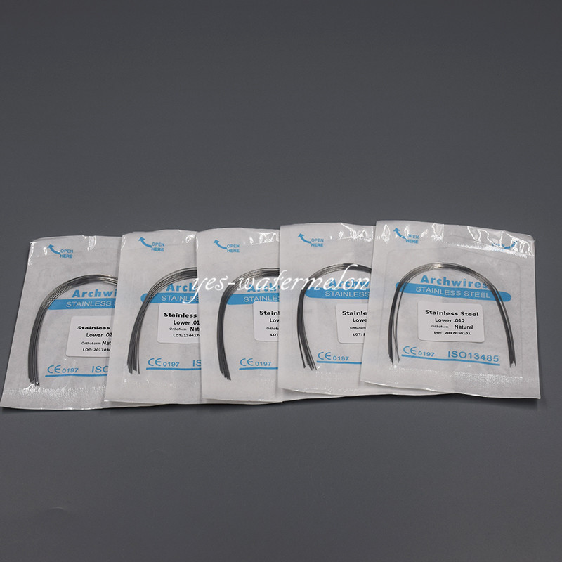 50 Packs Dental Orthodontic Arch Wire Stainless Steel Round Wires Natural 500x
