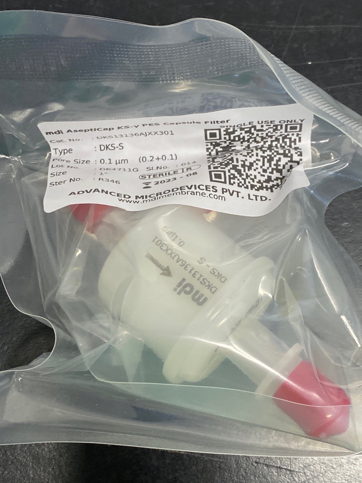Advanced Microdevices MDI AseptiCap KS-y Capsule Filter 1″ 0.1um DKS13136AJXX301