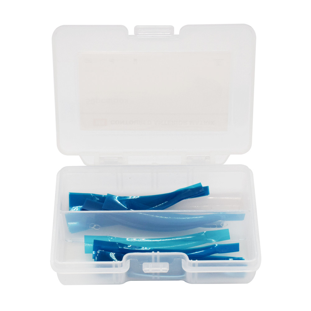 5Box Dental Metal Anterior Matrices Cervical Matrix Strip Resin 0.05mm Blue Tool
