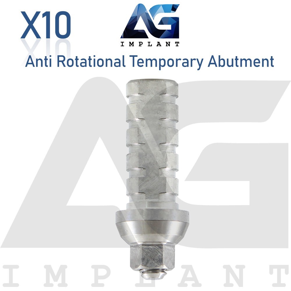 10 Anti Rotational Temporary Prosthetic Titanium For Dental Int Hexagon 2.42mm