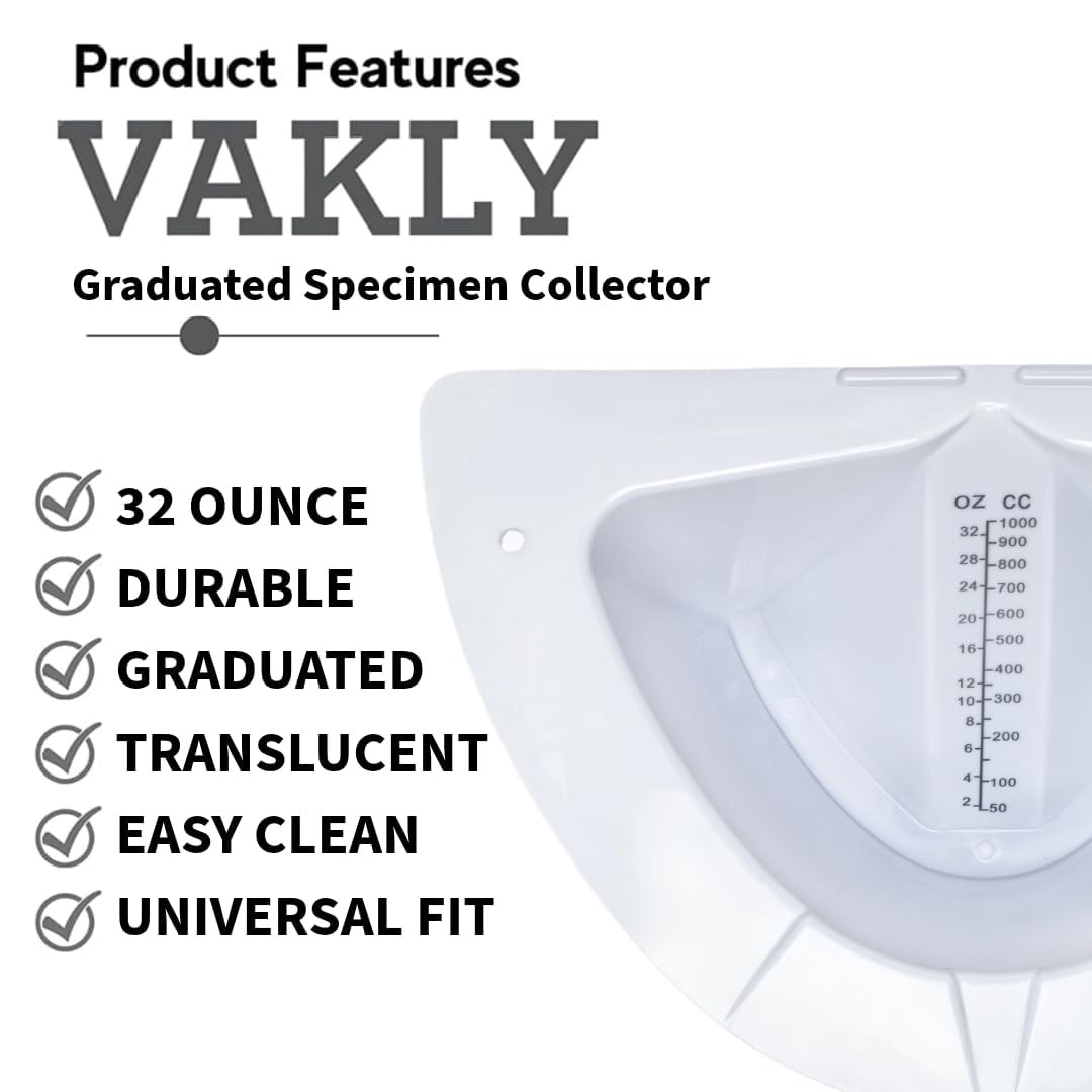 Vakly Graduated Specimen Collector Pans 1.87 Pound (Pack of 1), Transparent
