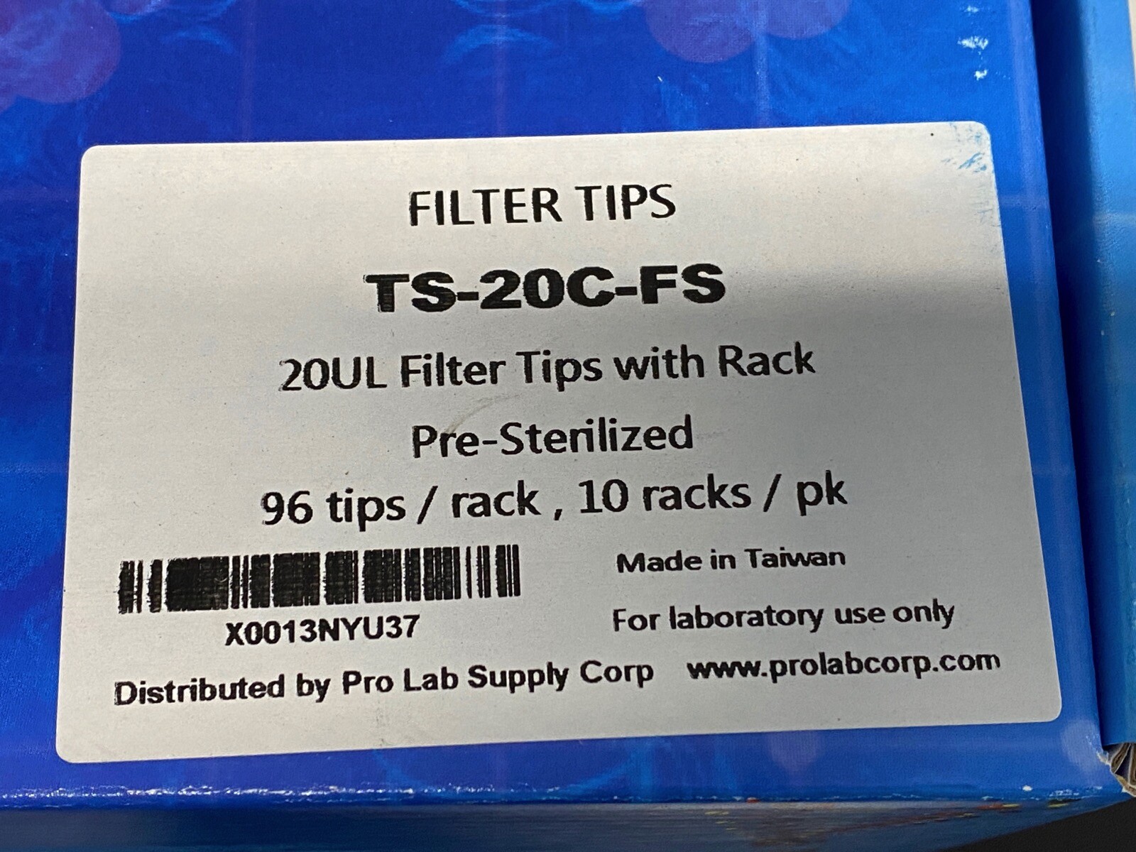 (4800/Cs) EXTRAGENE 20uL Filter Pipette Tips 50mm 50x 96/Rk Yellow TS-20C-FS