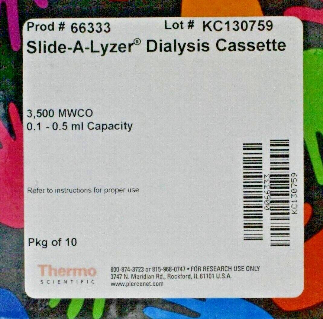 Thermo Scientific 66333 Slide-A-Lyzer 3.5K Dialysis Cassette 0.1-0.5 ml (10/Pk)