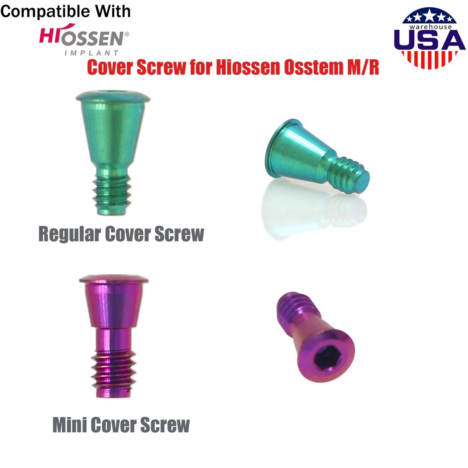 US Dental Fits Hiossen Nobel Cover Screw Cap R/M NP/RP for Oss Healing Abutment