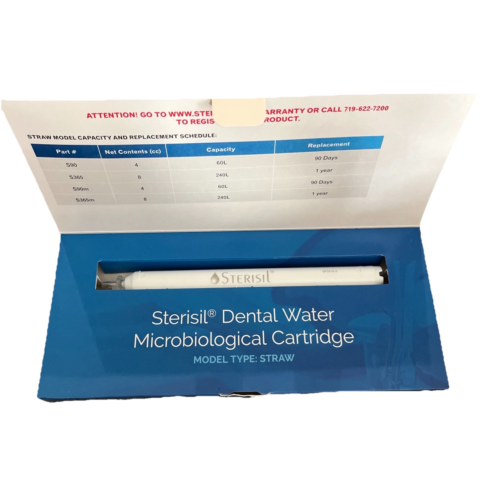 Sterisil Dental Water Microbiological Cartridge. Model Type STRAW