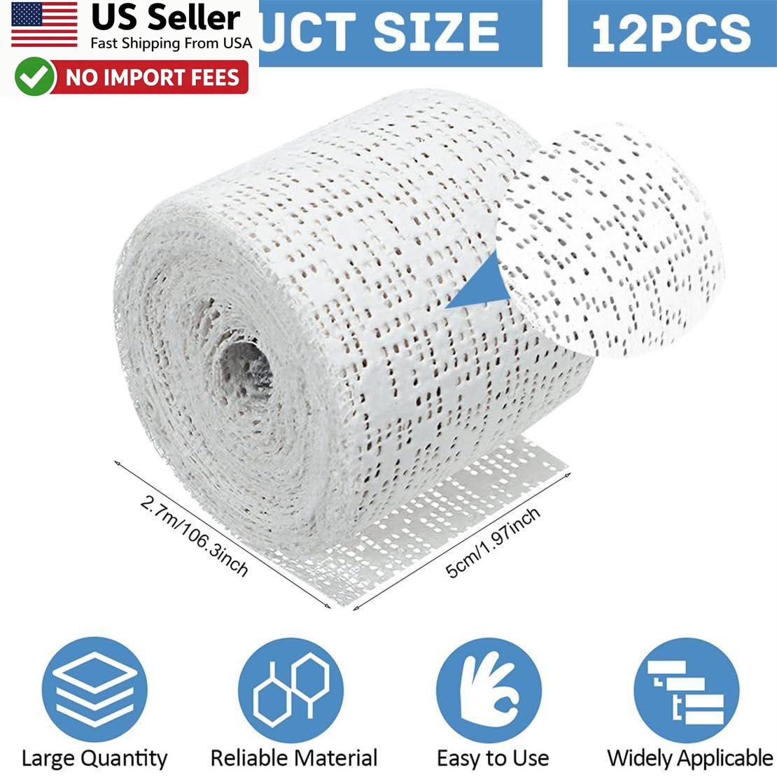 12 Pack Plaster Cloth Rolls For Crafts 2″x106″ White Gauze Bandages Strips USA
