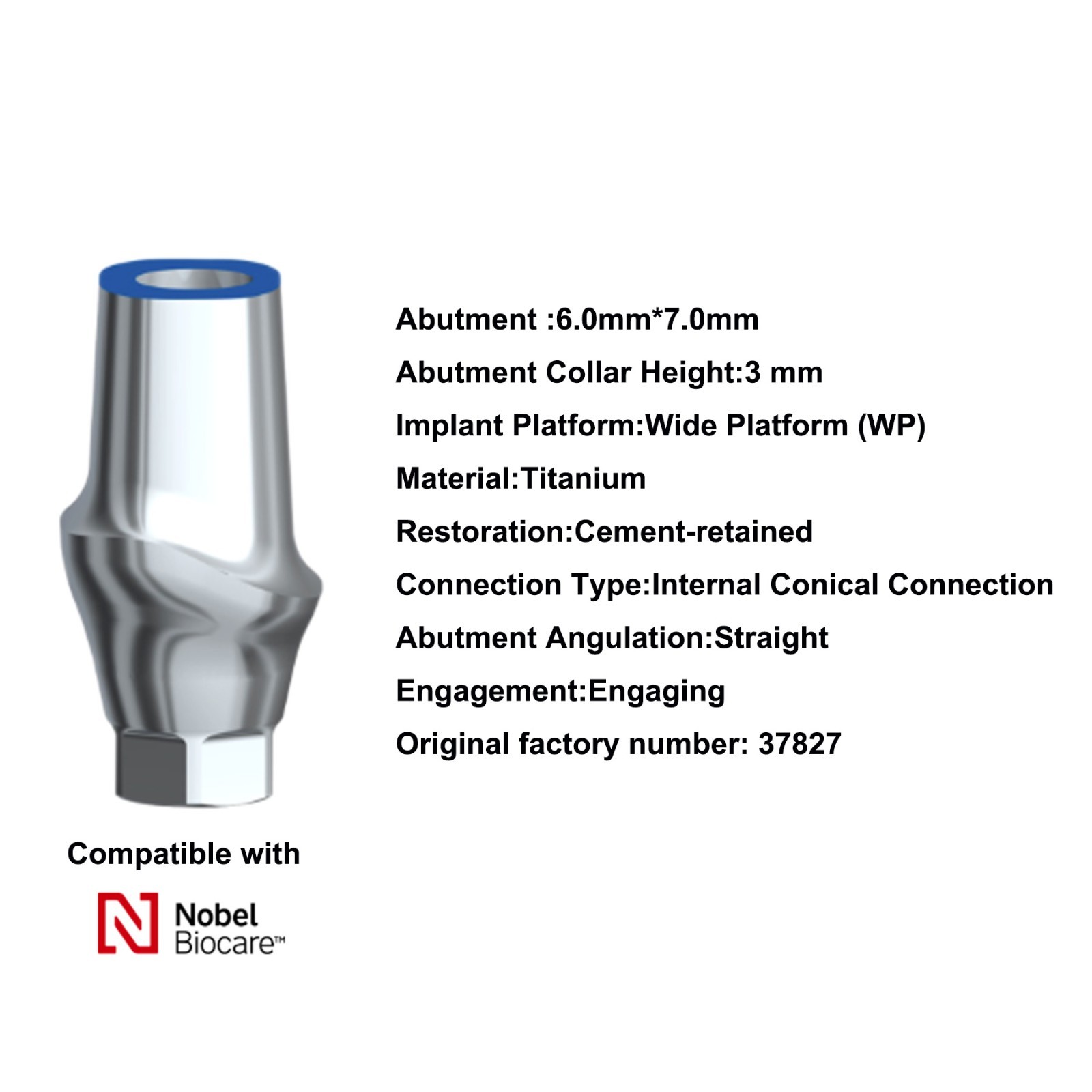 Dental Esthetic Abutment Conical Connection NP/RP/WP fits Nobel Active &CC Plat