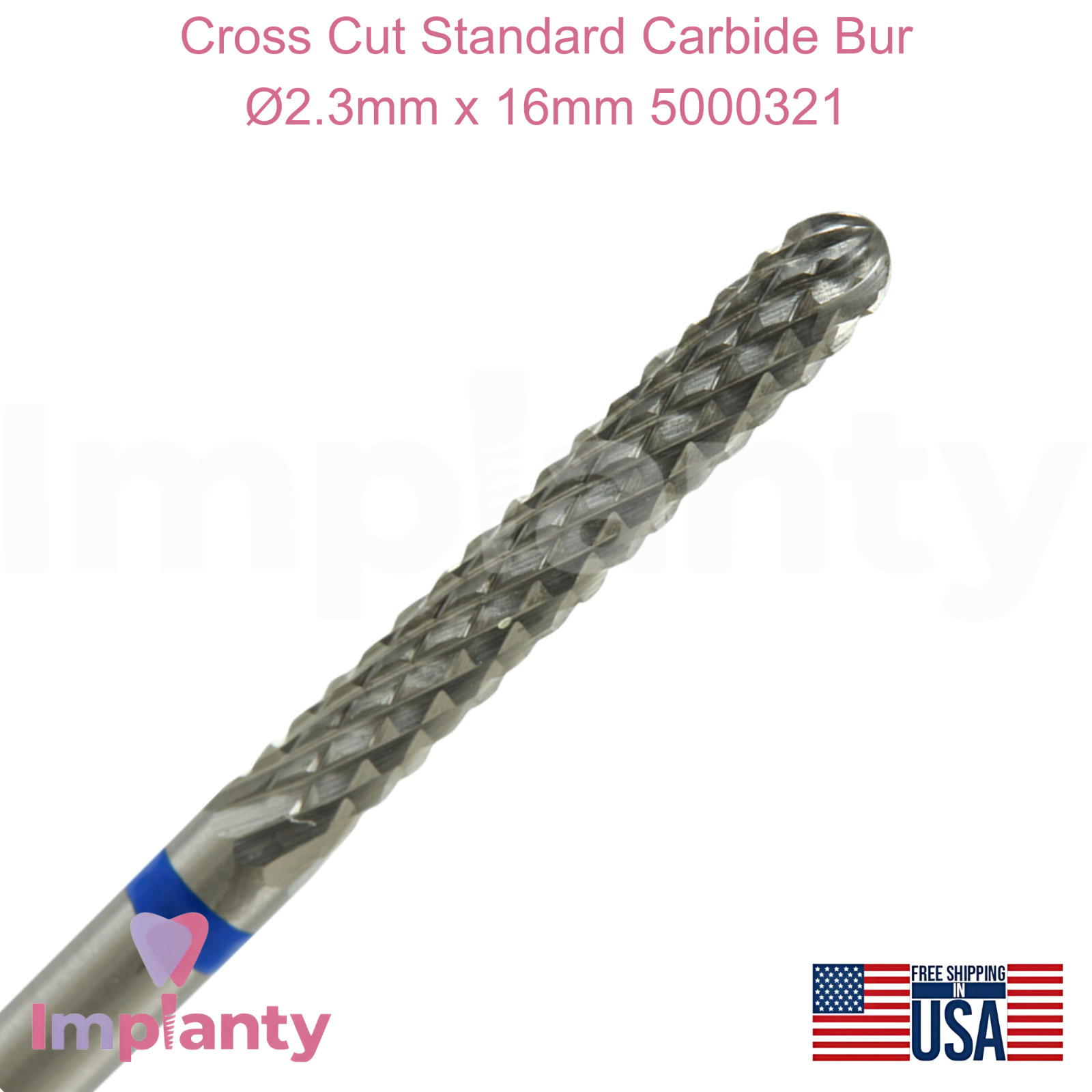 Cross Cut Standard Grit Carbide Dental Bur Ø2.3mm x 16mm 5000321 Dentistry Tool