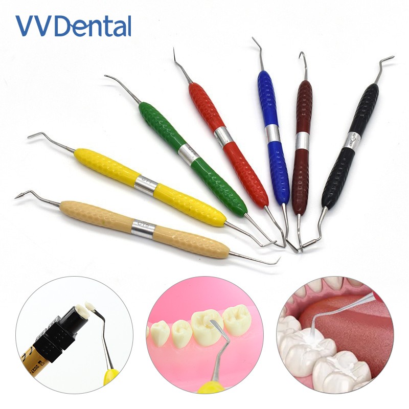 VV Dental Resin Spatula Kit 7pcs/set Silicone Handle Composite Resin Filling