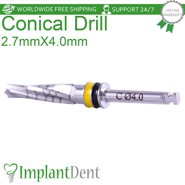 Dental Conical Drills 16mm External Irrigated 2.7×4.0mm Stainless Steel Tool