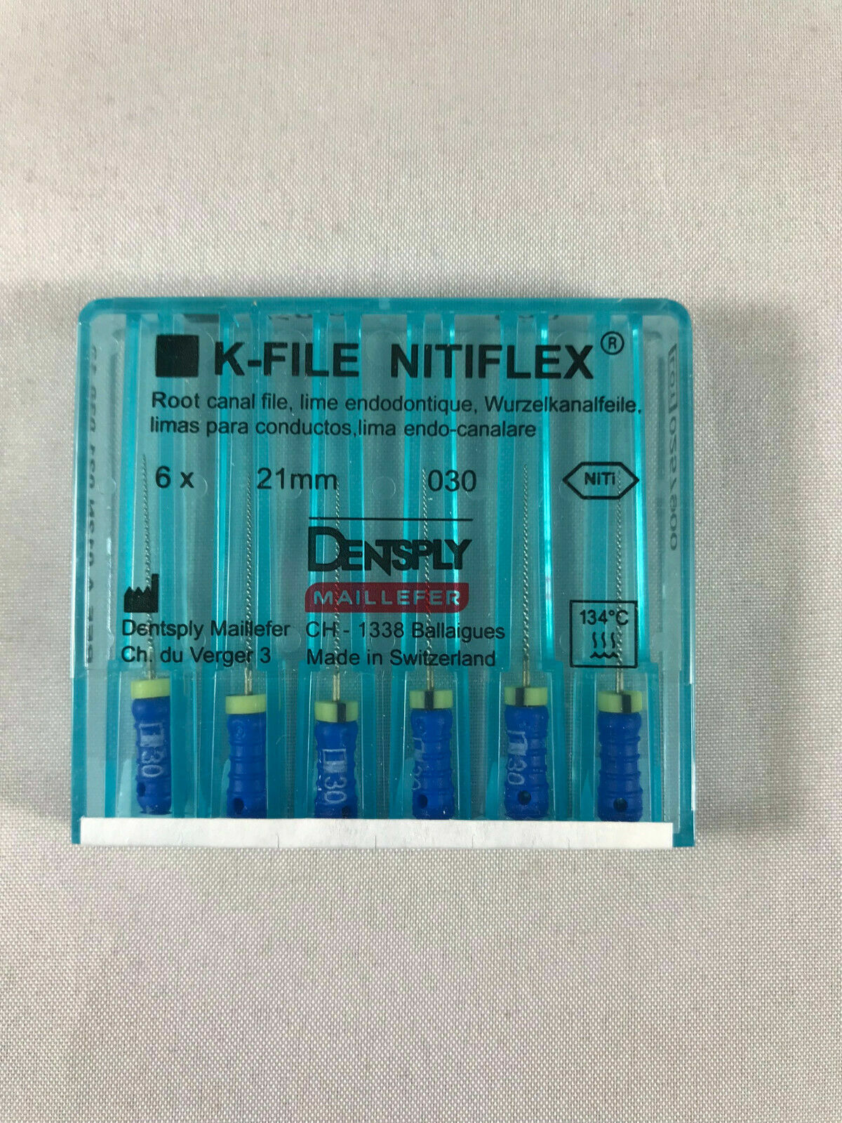 Dentsply Maillefer K-file Endodontic NiTiFlex steel 21mm All sizes 30 files/pk
