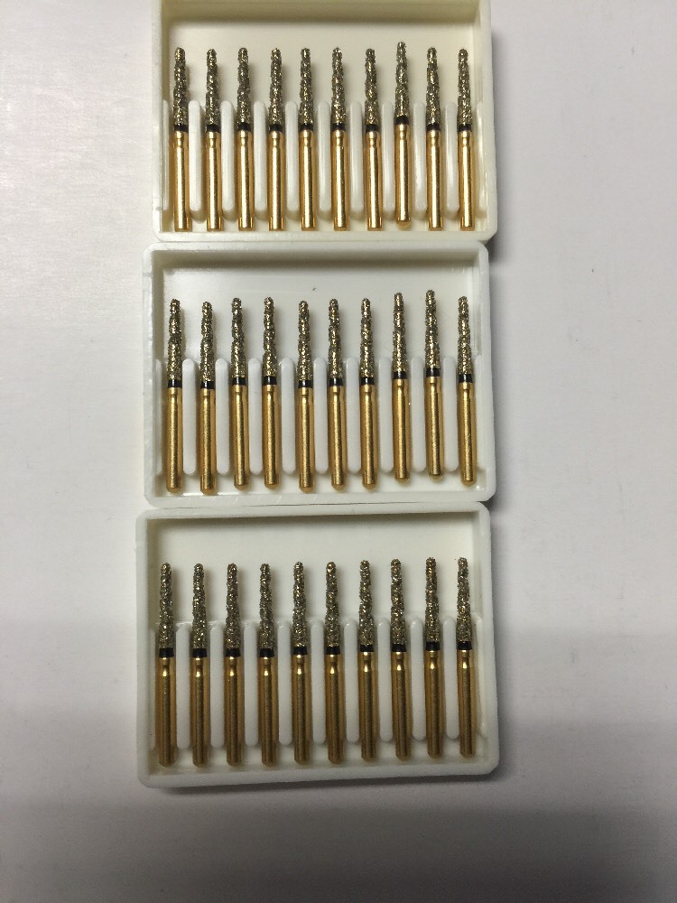 GS-198015xc /856-015xc 30X FG Gold DiamondBurs Triple Action crown & bridge prep