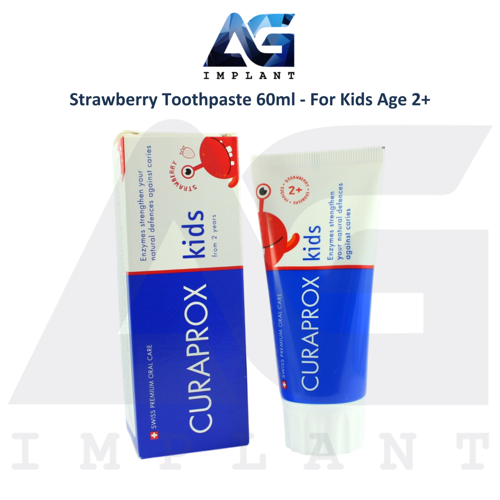 Curaprox Kids Strawberry Toothpaste 60ml Age 2+ Daily Oral Care