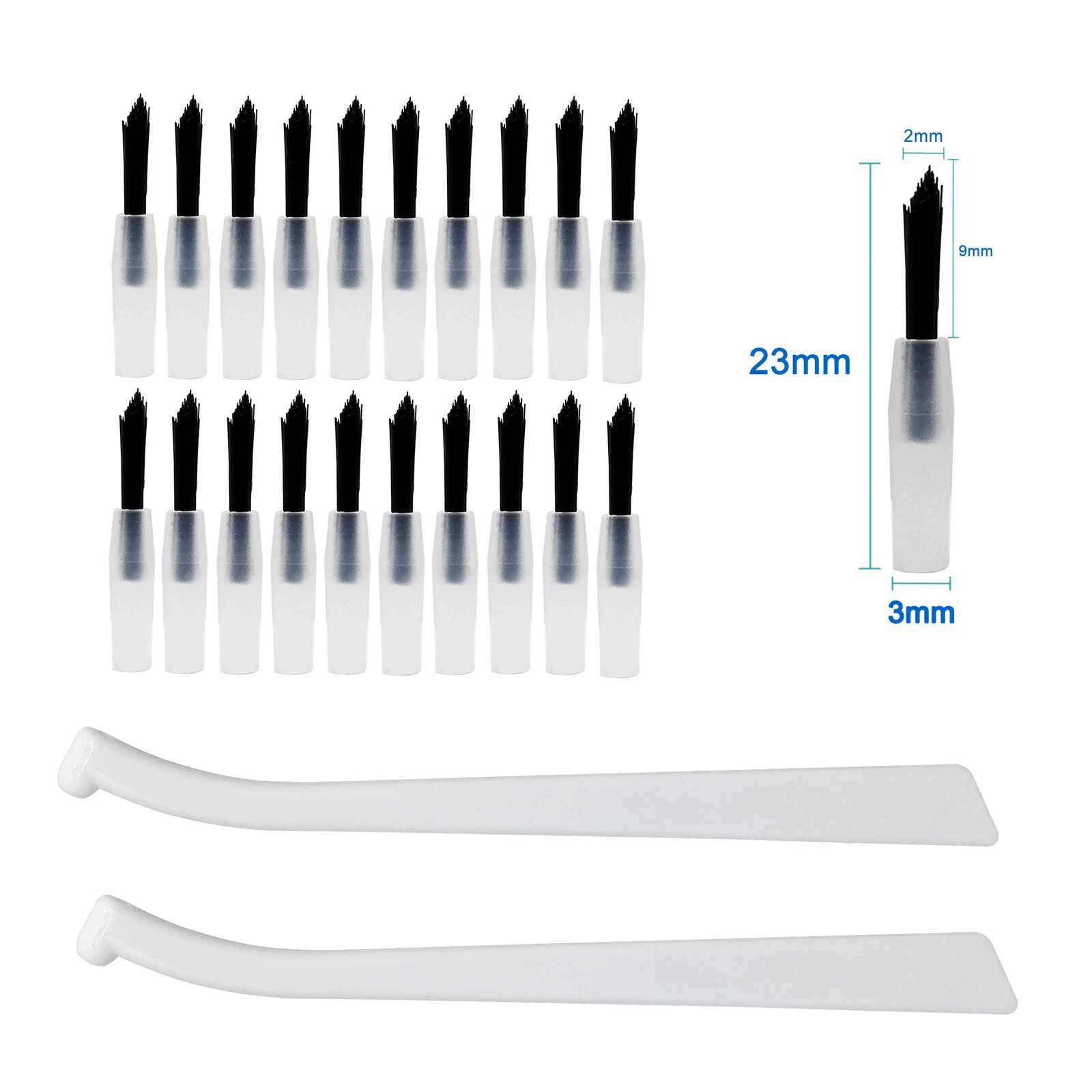 100Pcs Dental Disposable Composite Replaceable Brush Tips with 2 Pcs Handles