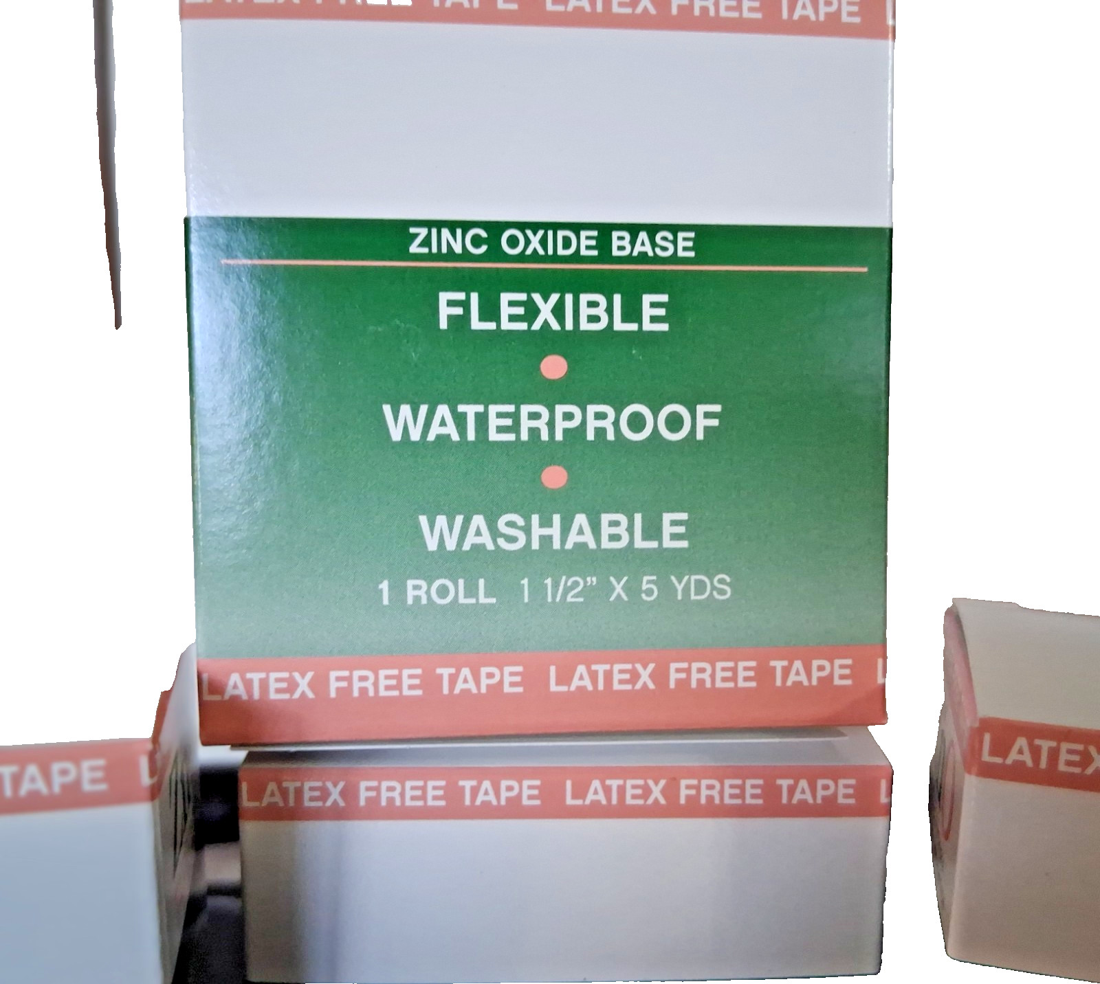 Lot of 4 Zino Zinc Oxide Latex Free Adhesive Tape 1 1/2″ x 5 Yards New In Box