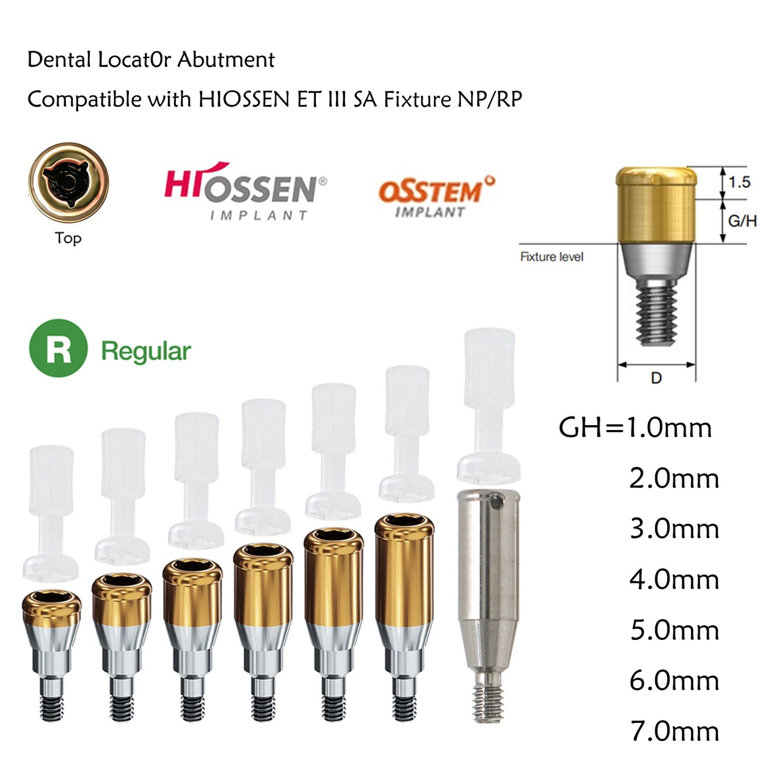 US For Hiossen/Nobel Biocare/Zimmer/Bego/Mis Dental Locator Attachment Abutment