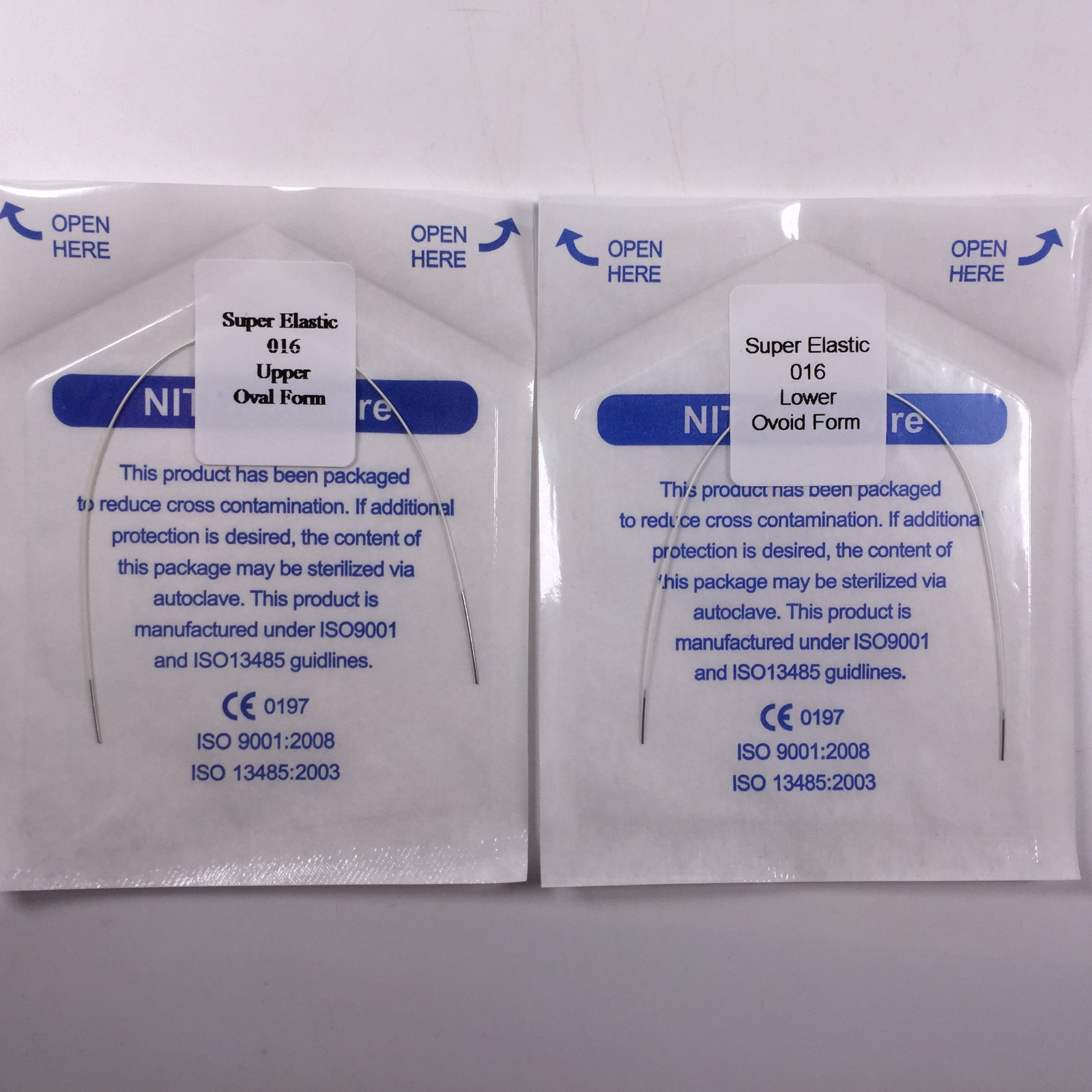 200 * Niti Super Elastic Arch Wire Round White Dental Orthodontic 012-020 Up/Lo