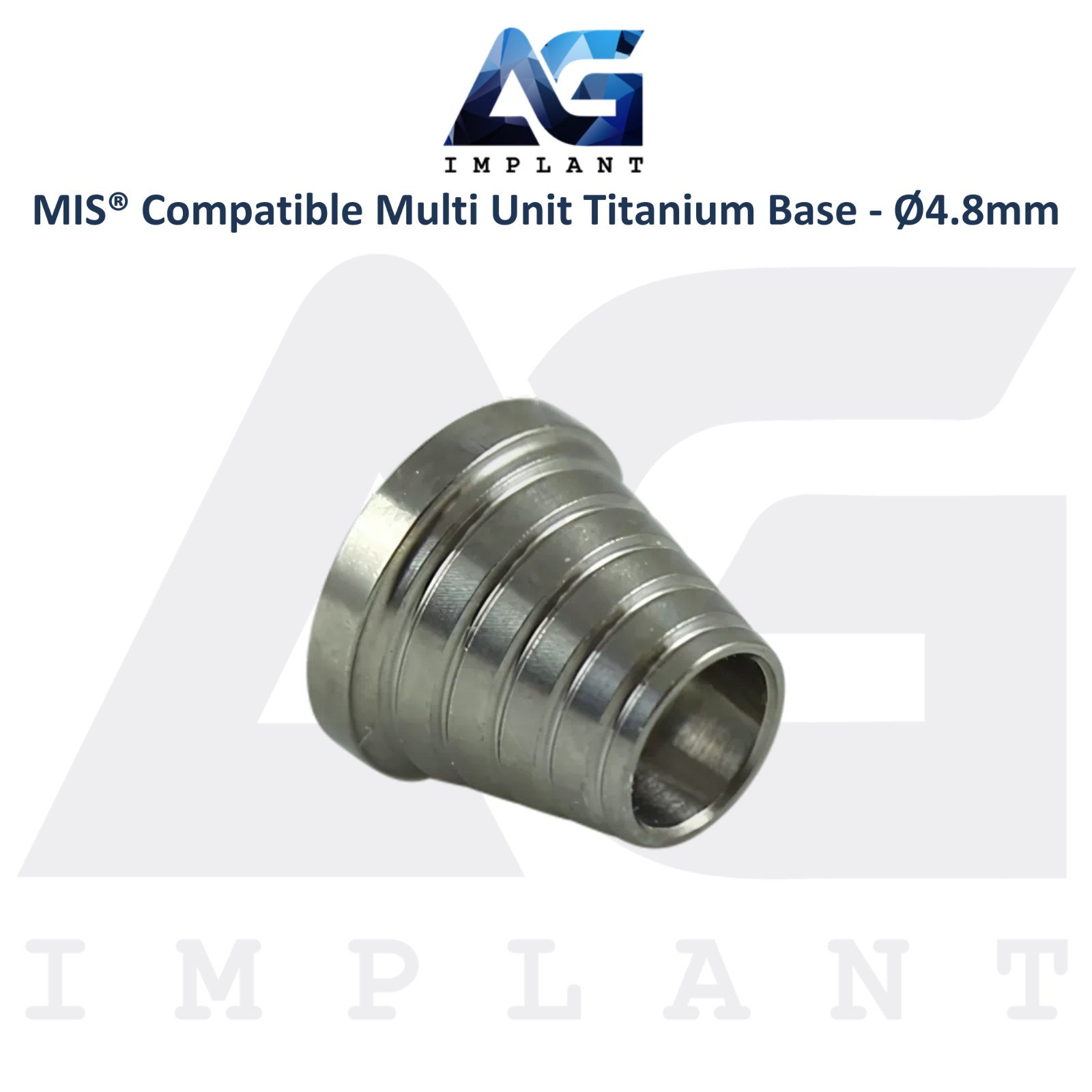 Titanium Base Ø4.8mm MIS® Compatible Multi Unit Hex System Abutment Dental Lab