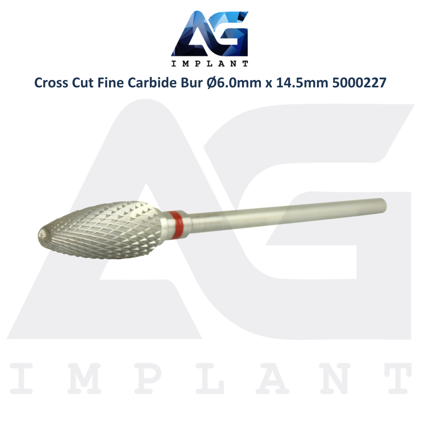 Dental Cross Cut 5000227 Fine Carbide Bur Ø6.0mm x 14.5mm Lab Supplies