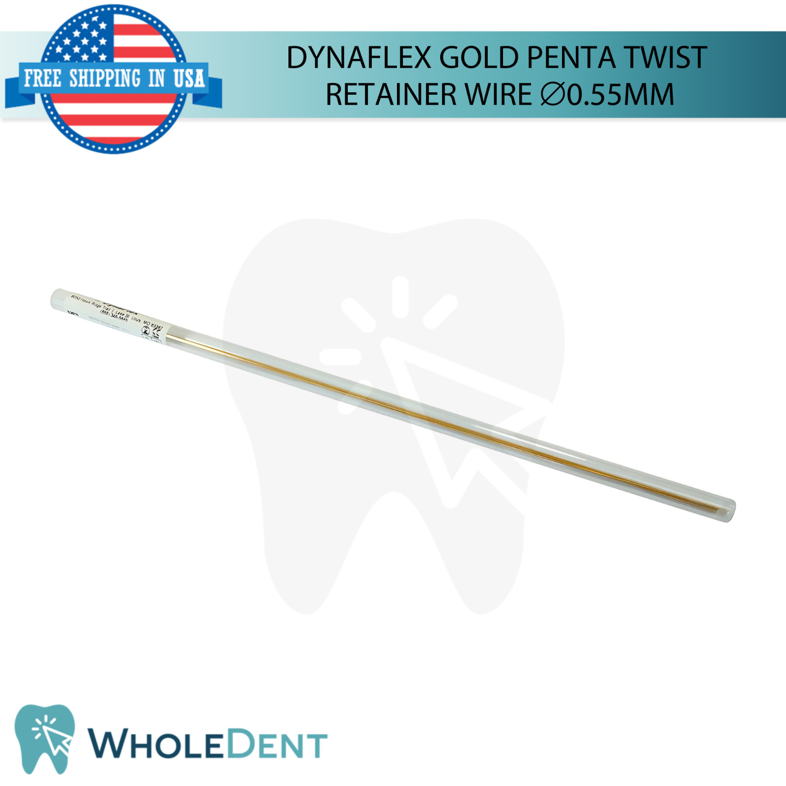 Orthodontic Dental Gold Penta Twist 5 Strands Retainer Wire ⌀0.55mm Retention