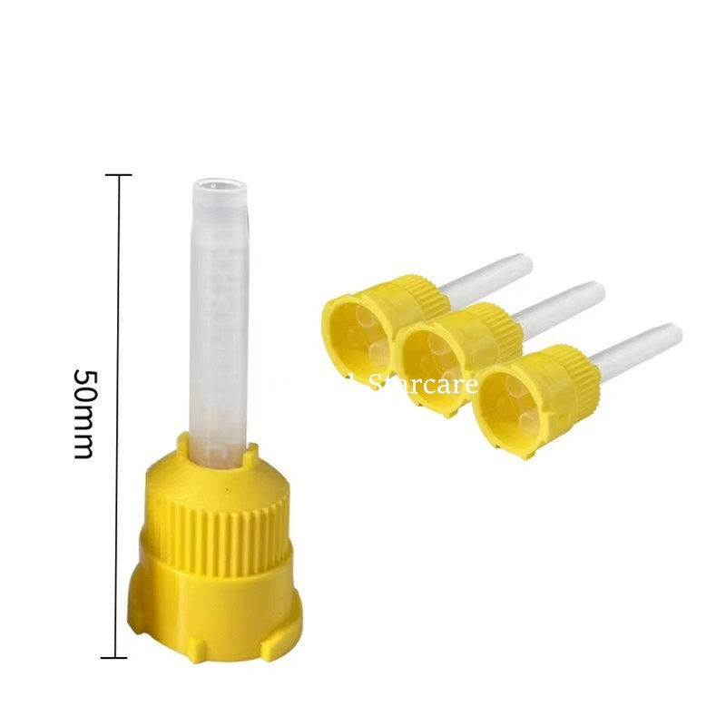 Dental HP Mixing Tips Yellow Short 5cm 1:1 Ratio For Impression Light body USA