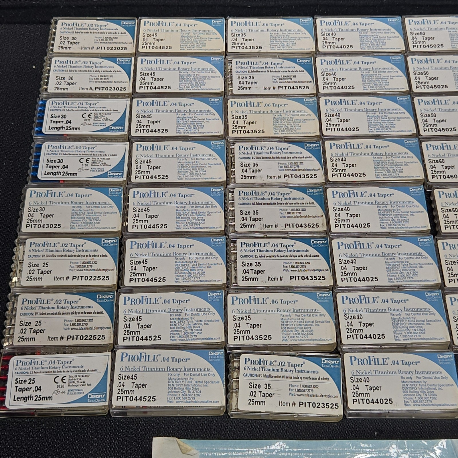 Huge Lot Dentsply ProFile Nickel Titanium Rotary Instruments All Sizes 25mm A40