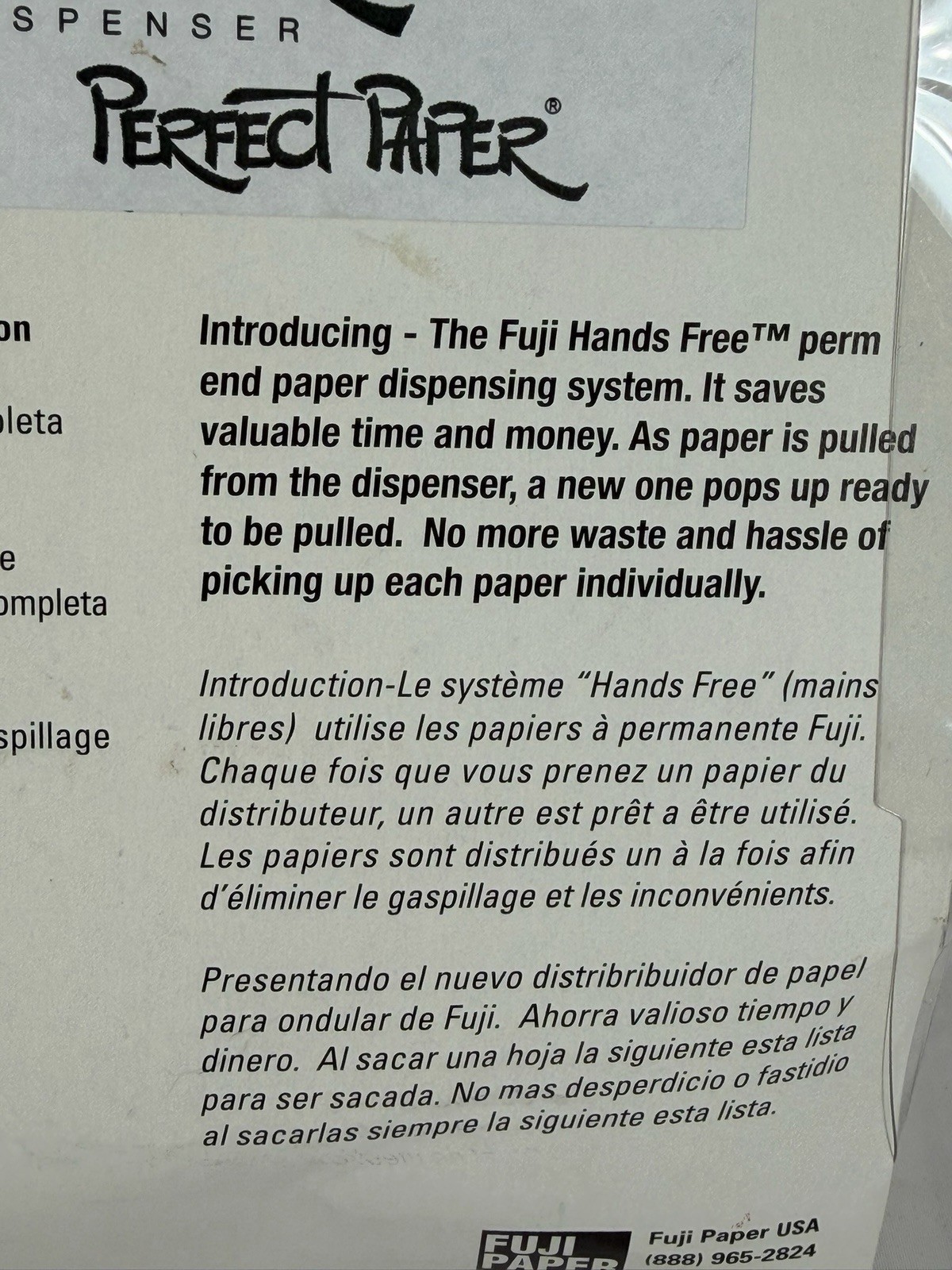 Fuji Paper Hands Free Hand Dispenser Intro Kit Perm End Wraps Case FP-30-100 NEW
