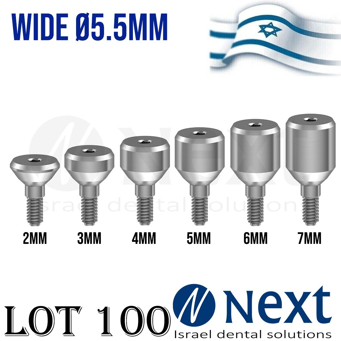 Lot x 100 Dental Healing Cap Abutment wide 5.5 mm