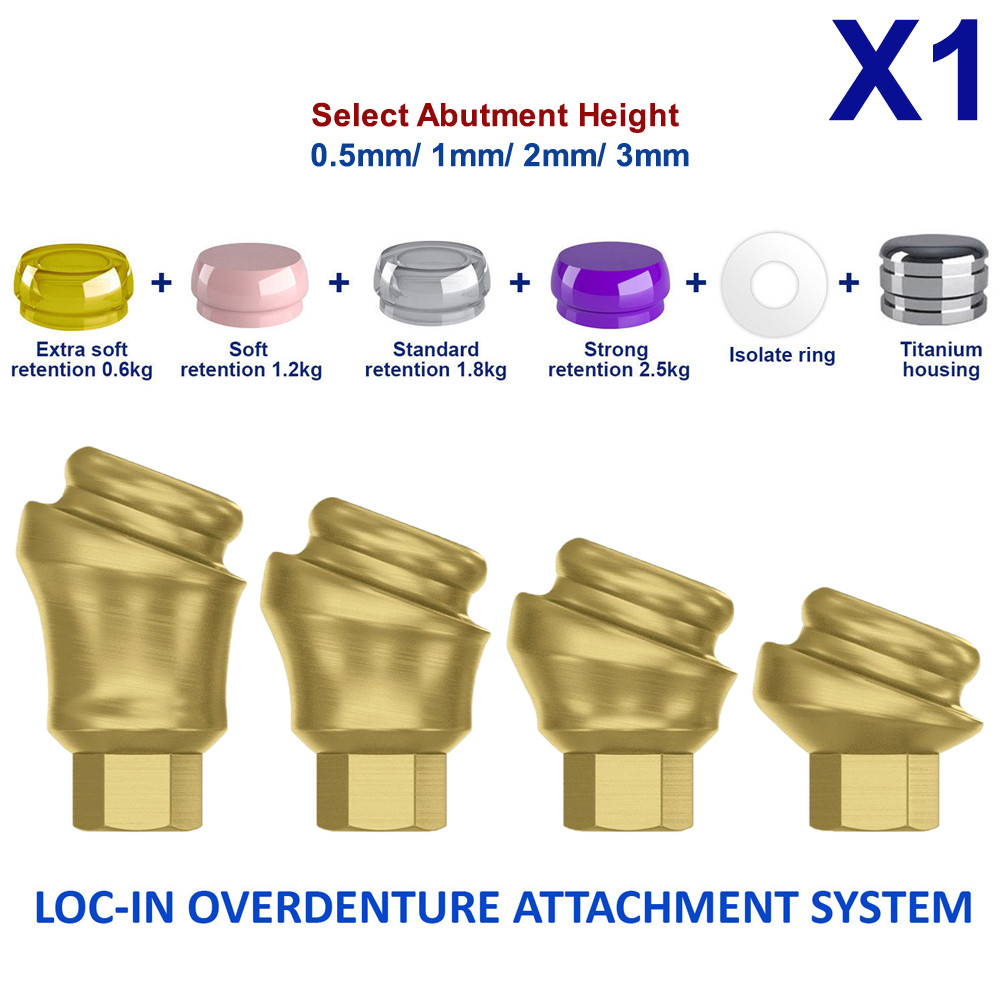 1x Prosthetic KIt Angulated 18° Loc In Attachment Int Hex 2.42 Abut ment 4 Caps