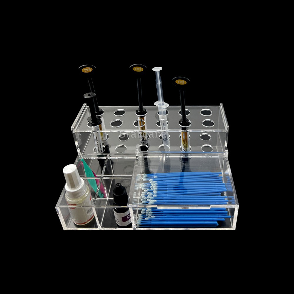 Dental Composite Resin Syringe Storage Holder Acrylic Organizer Applicator Rack