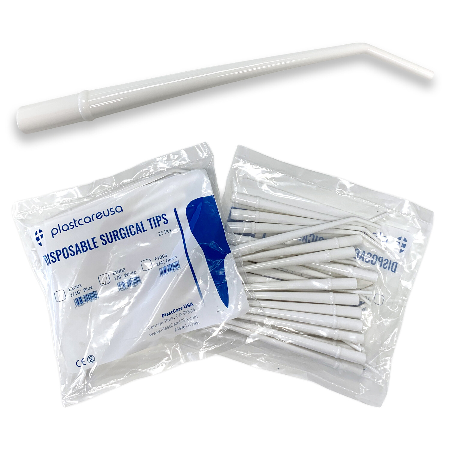 150 Dental Surgical Aspirator Tips Suction Evacuation White 1/8″ (6 Bags of 25)