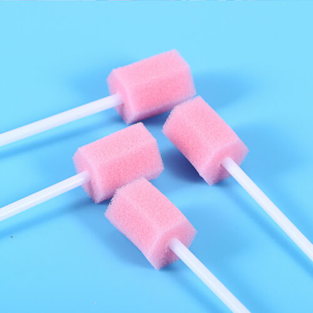 200Pcs Disposable Oral Care Cleaning Sponge Sticks Tooth Mouth Swabs