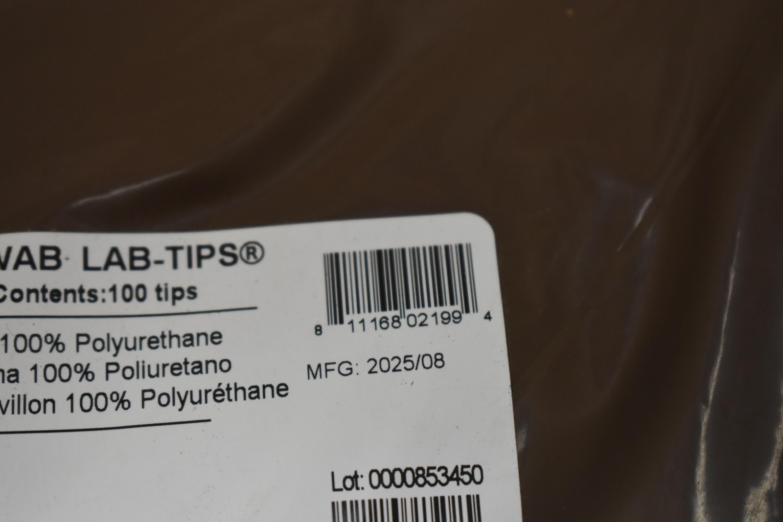 Berkshire BCR Swab Lab-Tips 5in Foam Swabs 100% Polyurethane 100 Tips USA