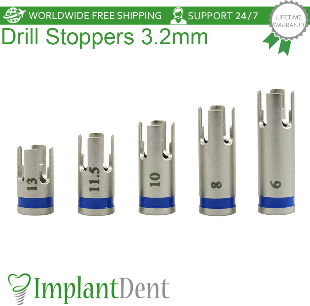 Dental Drill Stopper 3.2mm – Blue Stainless Steel Dentistry Tool