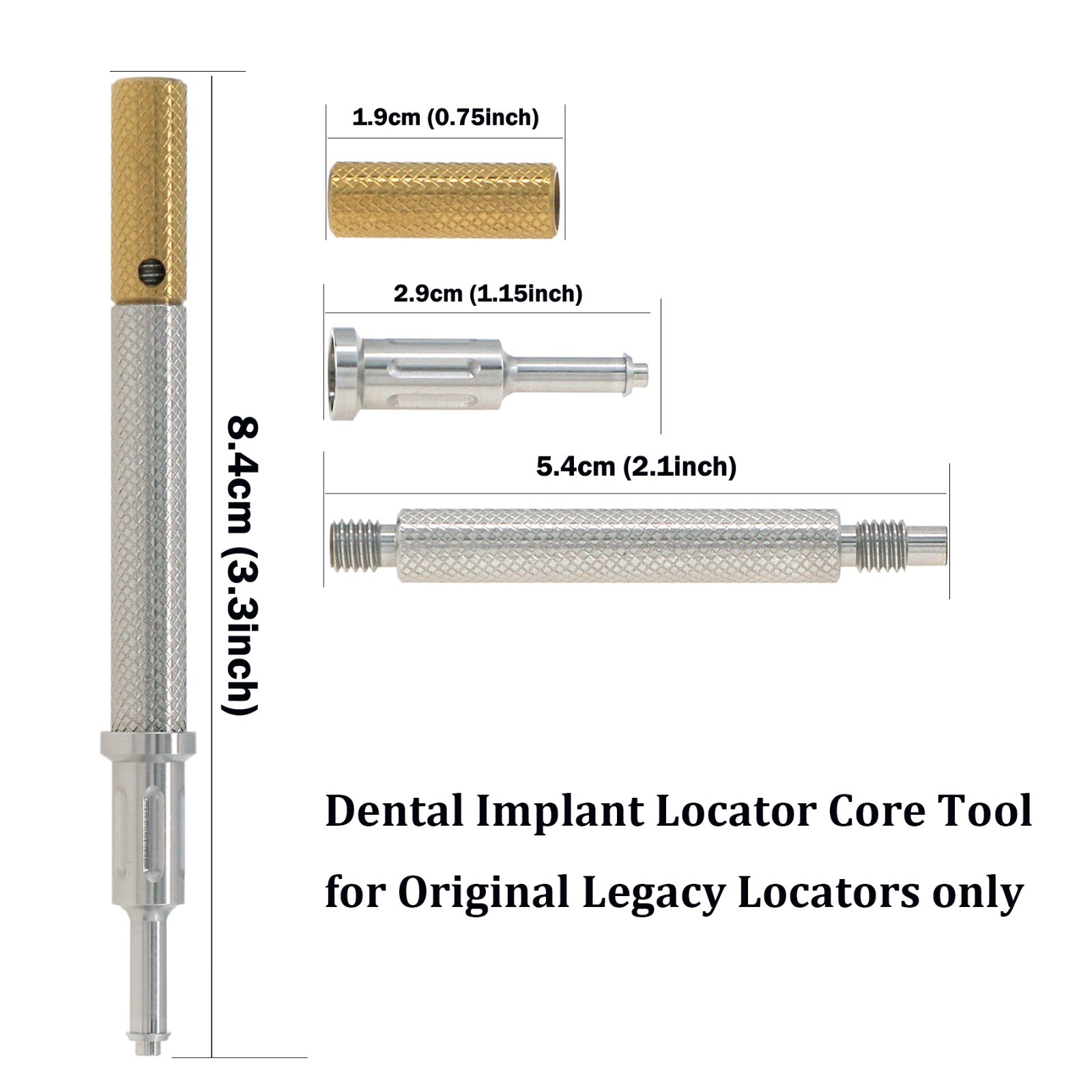 US Dental Retention Locator Male Caps Replacement Kit Universal Remove Core Tool
