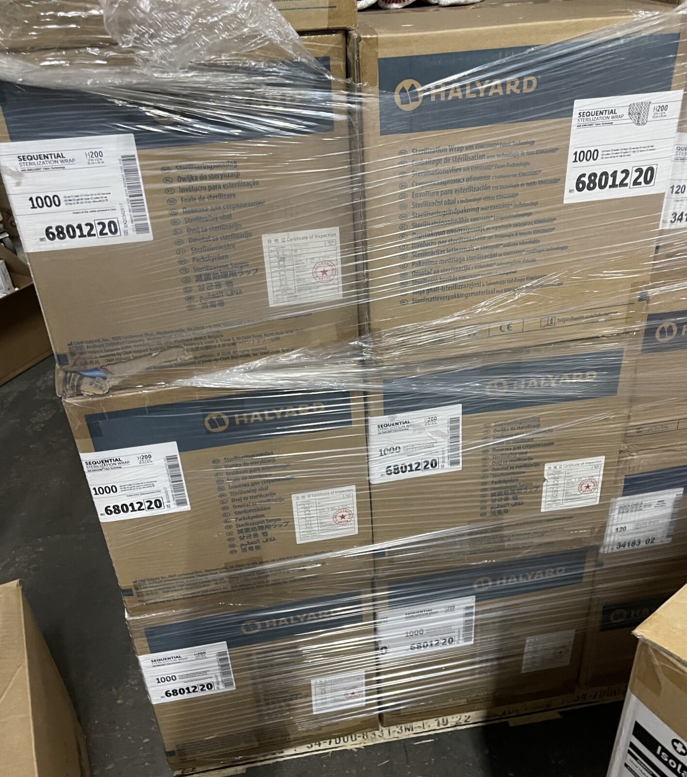 Halyard H200 Sequential Sterilization Wrap 12 x 12 Case of 1000 Sheets, # 68012