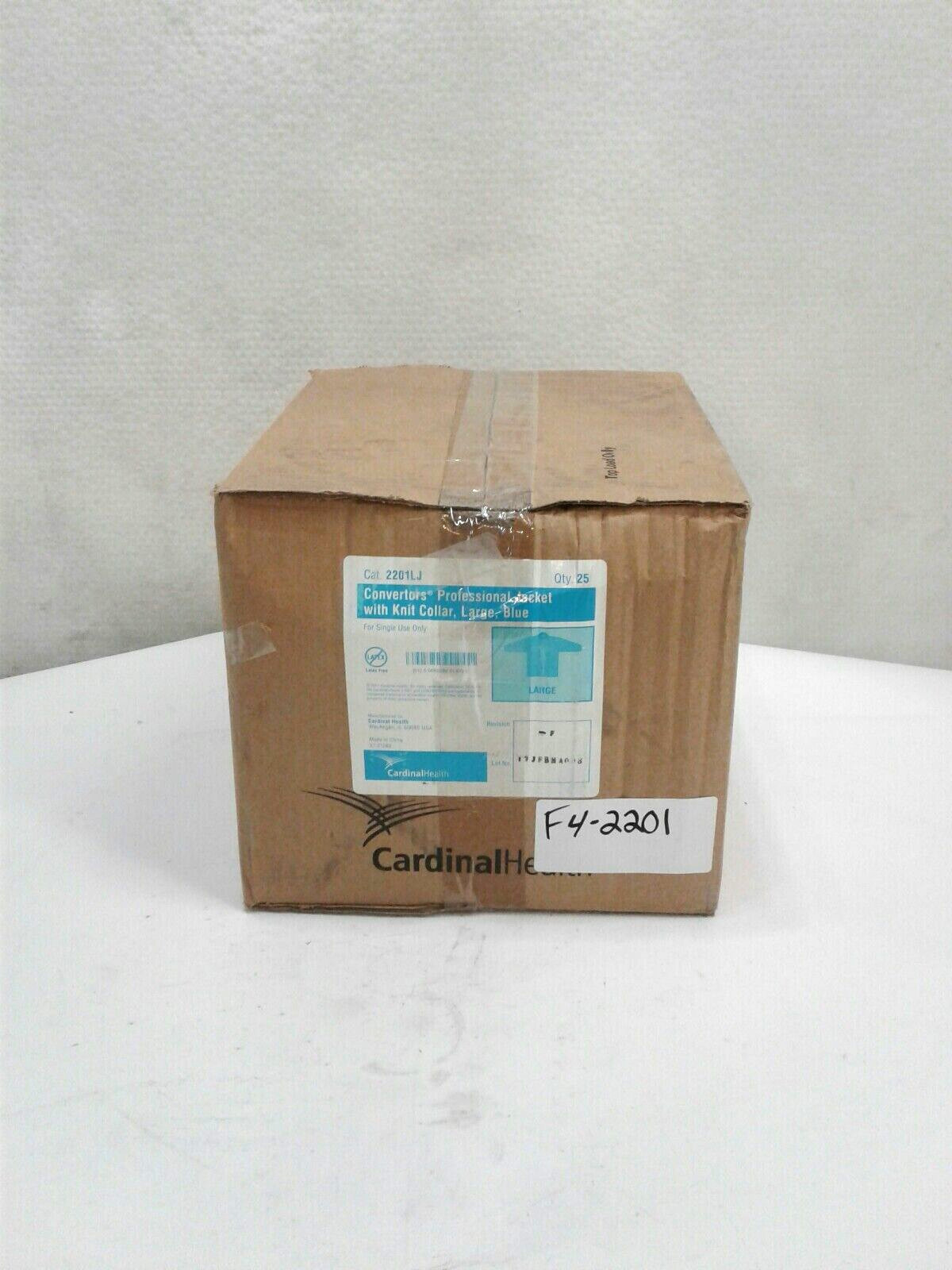 Cardinal Health 2201LJ Convertors Pro Jacket with Knit Collar Large Blue 25pk