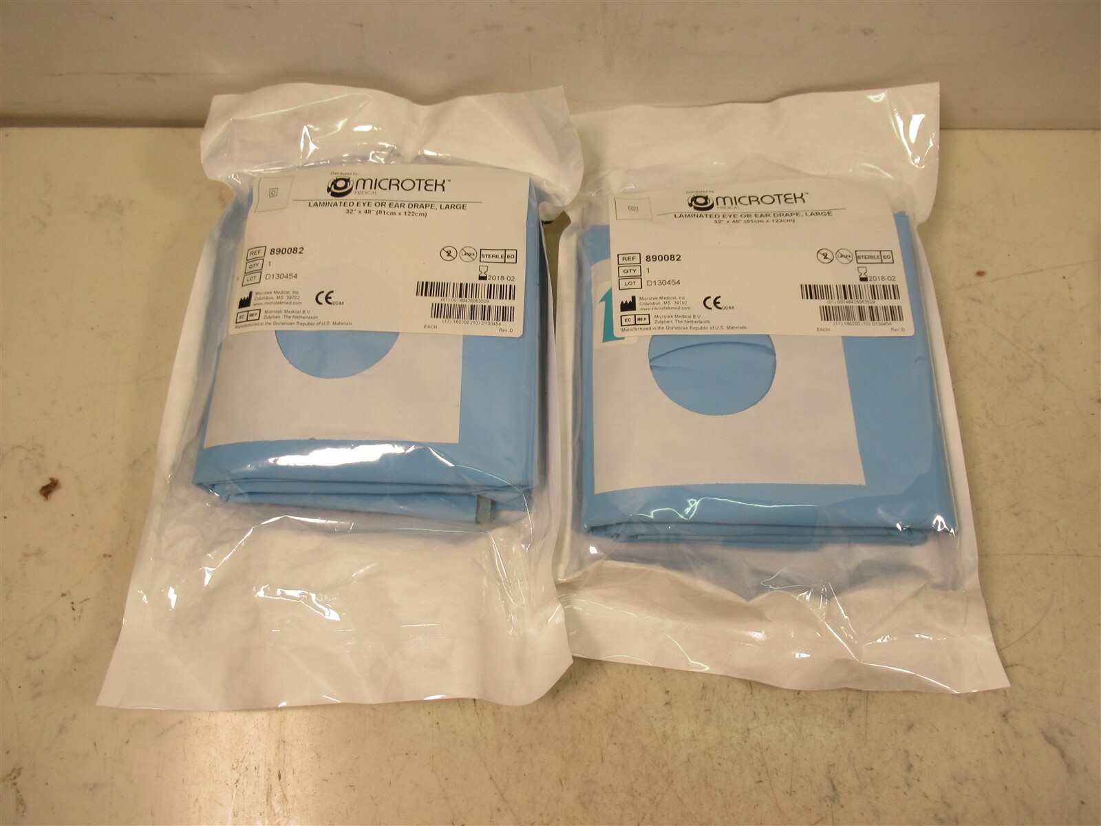 Lot of 2 Microtek Laminated Eye or Ear Drape Large 32″ x 48″ 890082