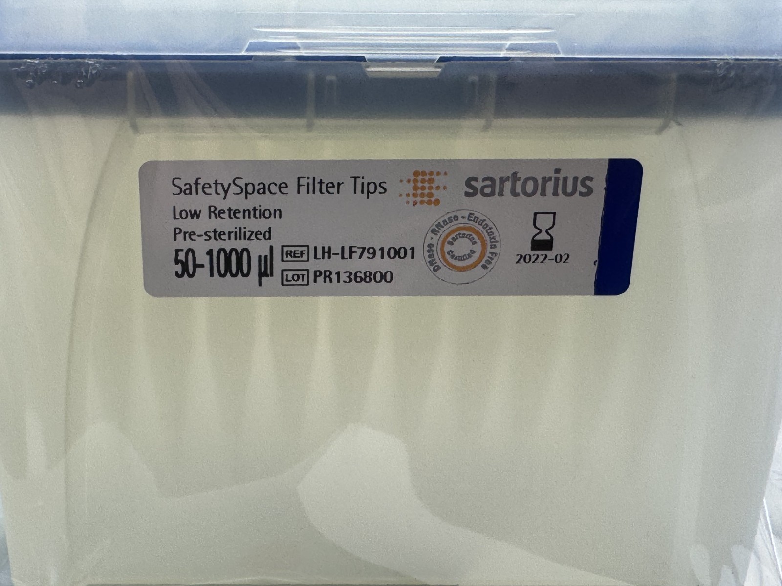 (960) Sartorius LH-LF791001 Biohit SafetySpace Sterile Filter Tip 1000uL EXPIRED