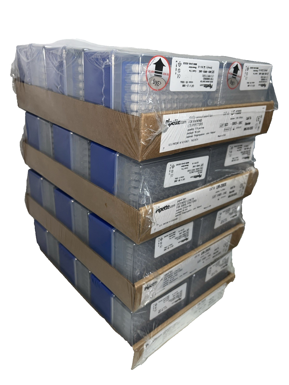 Qty:4 PIPETTE.COM 5-200uL Pipet Tips UR-200X 576 Per Tray