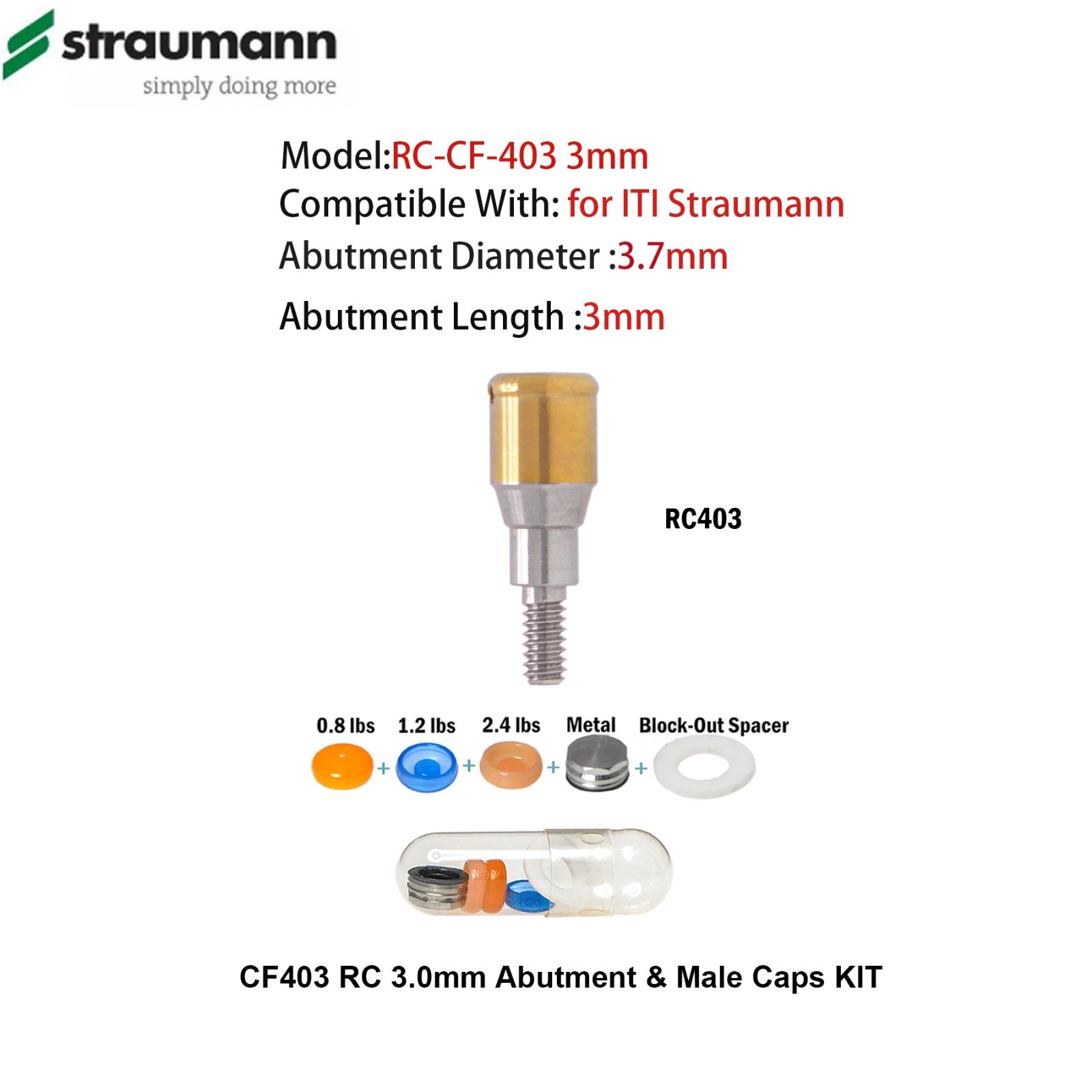 For Straumann Locator Abutment Overdenture Narrow/Regular Cross PEEK Caps BL/BLT